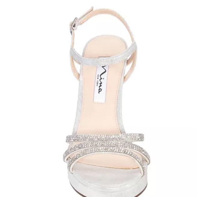 Nina Women's Saralyn Platform Block Heel Evening Sandals 8w - Worn Once